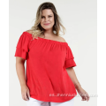 Blusa de moda con hombros descubiertos y tallas grandes para mujer OEM